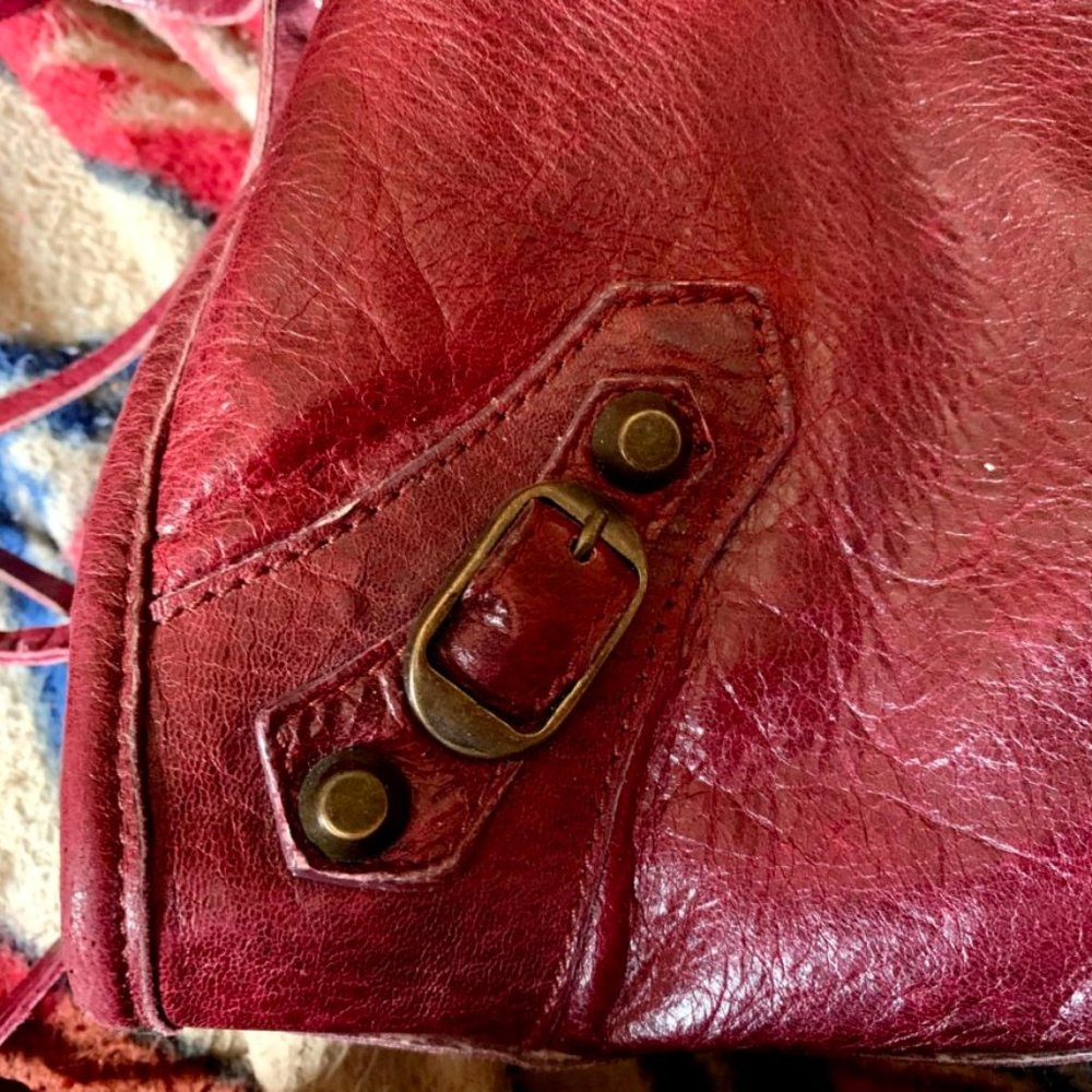 Balenciaga: 2005 Bordeaux CHEVRE Leather City Handbag! PRE-OWNED - TPF CeeJay - Picture 7 of 13